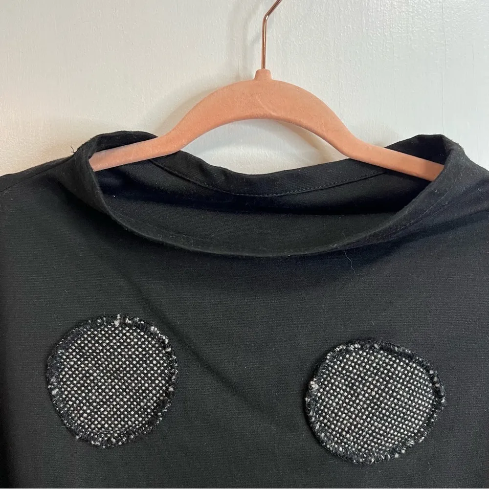 Avivit Yizhar Shirt Cropped Dolman Sleeve Shrug Boho Artsy Mock Neck Black Size undefined - Image 4