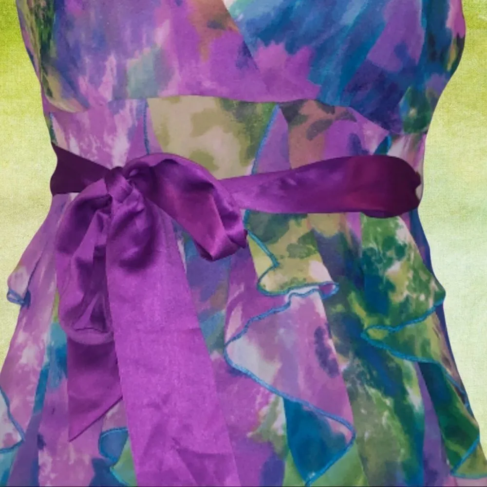 XXI brand plumb/ green floral lacy layers … - Image 4