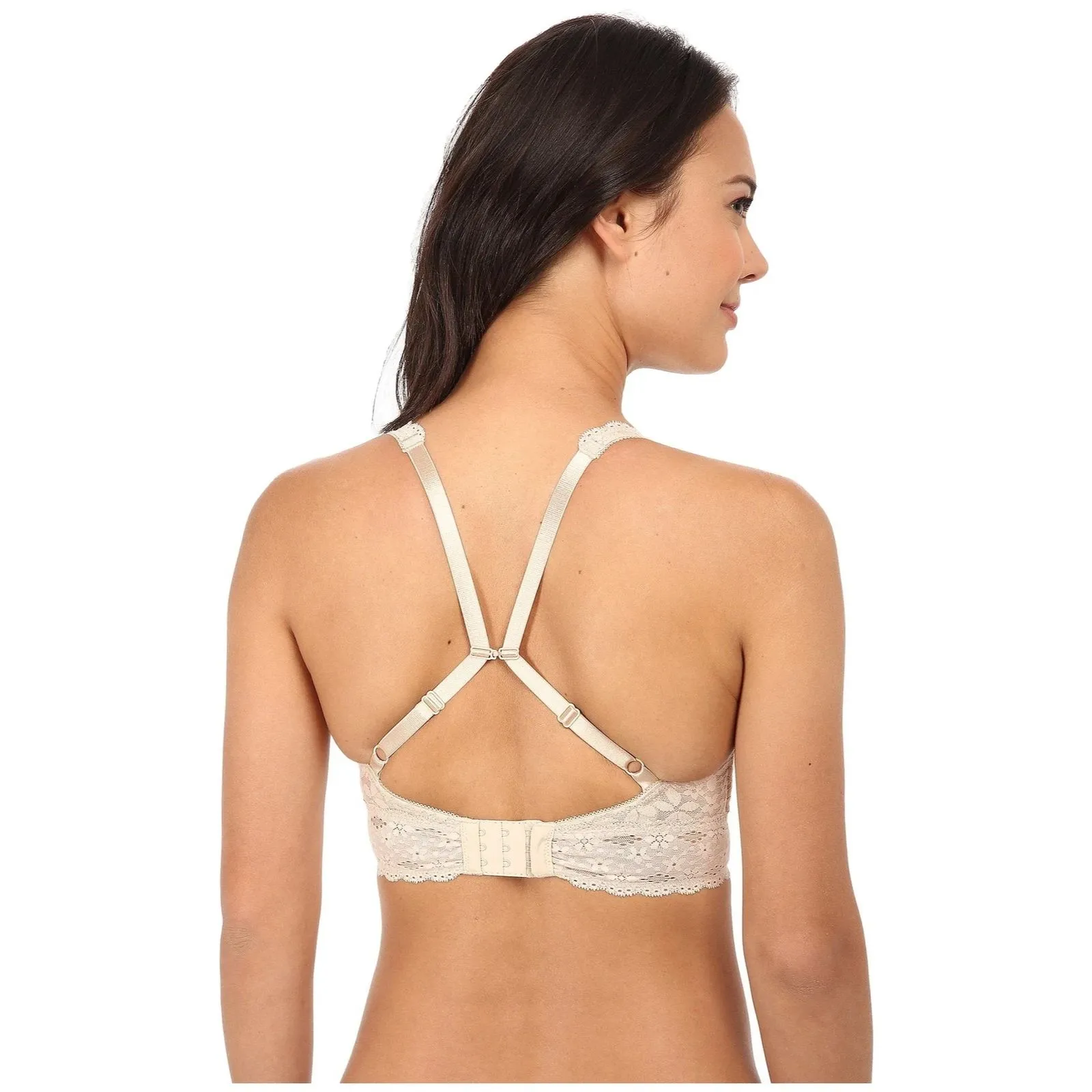 Wacoal Halo Lace Floral Wire-Free Bralette Soft Cup Adjustable Straps Sand 38 - Image 15