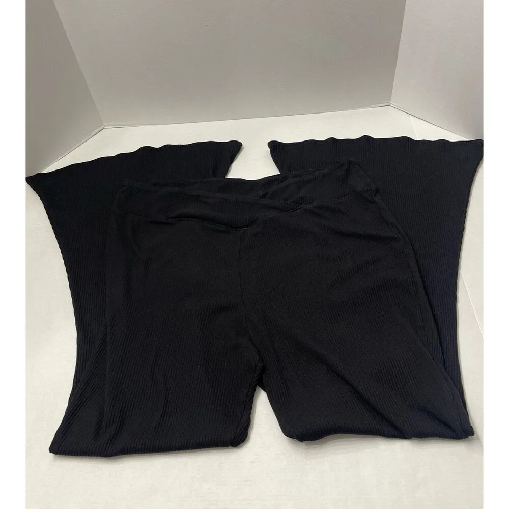 Arizona Jean Company Black Ribbed Flare Pants Size XXL - Image 4