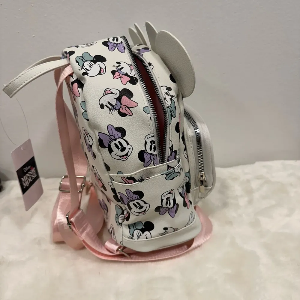 Minnie Mouse backpack purse! White and pink Mickey Mouse Disney land bag NWT! - Image 10