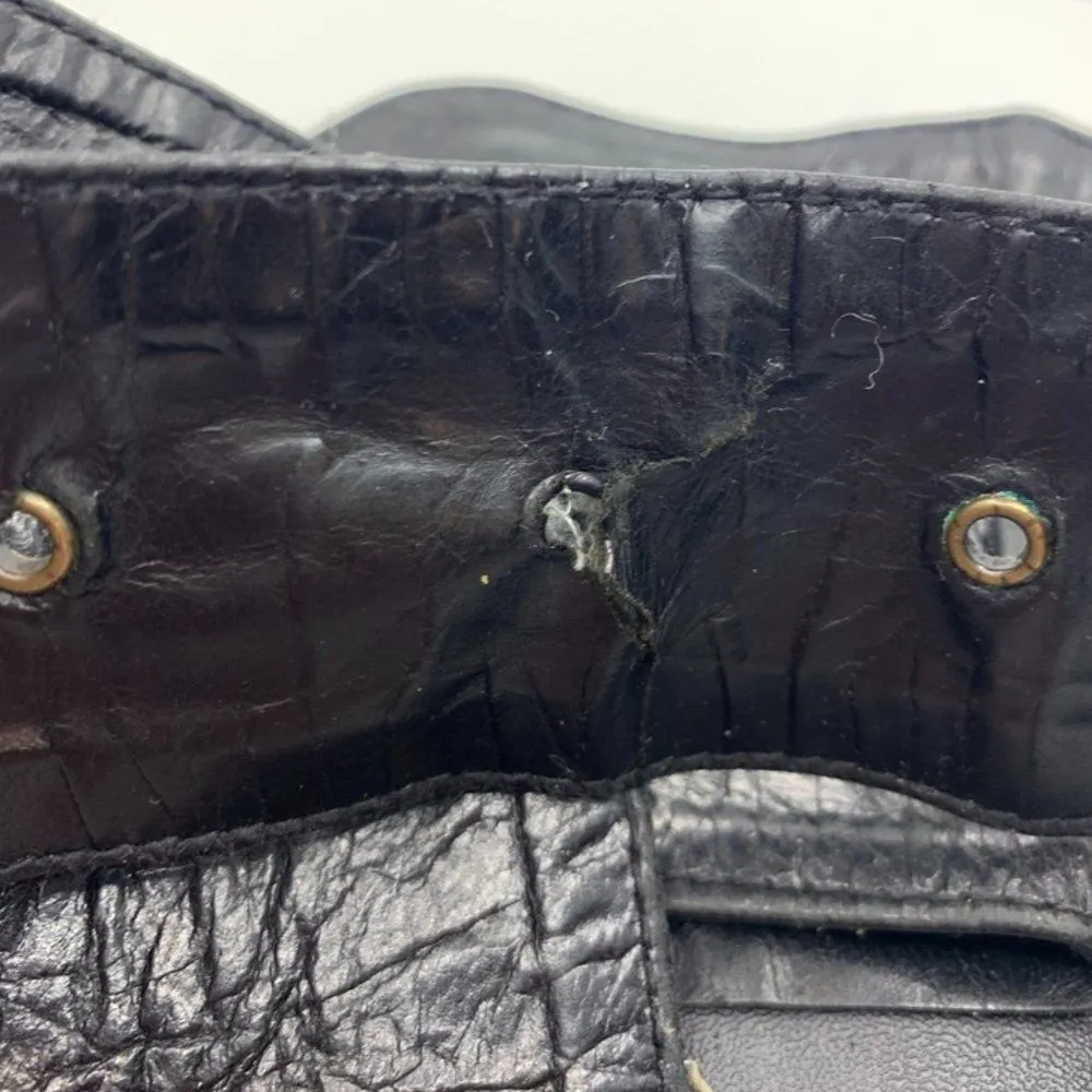 Jocasi London Vintage 80's Gator Print Wide Black Belt - Image 5