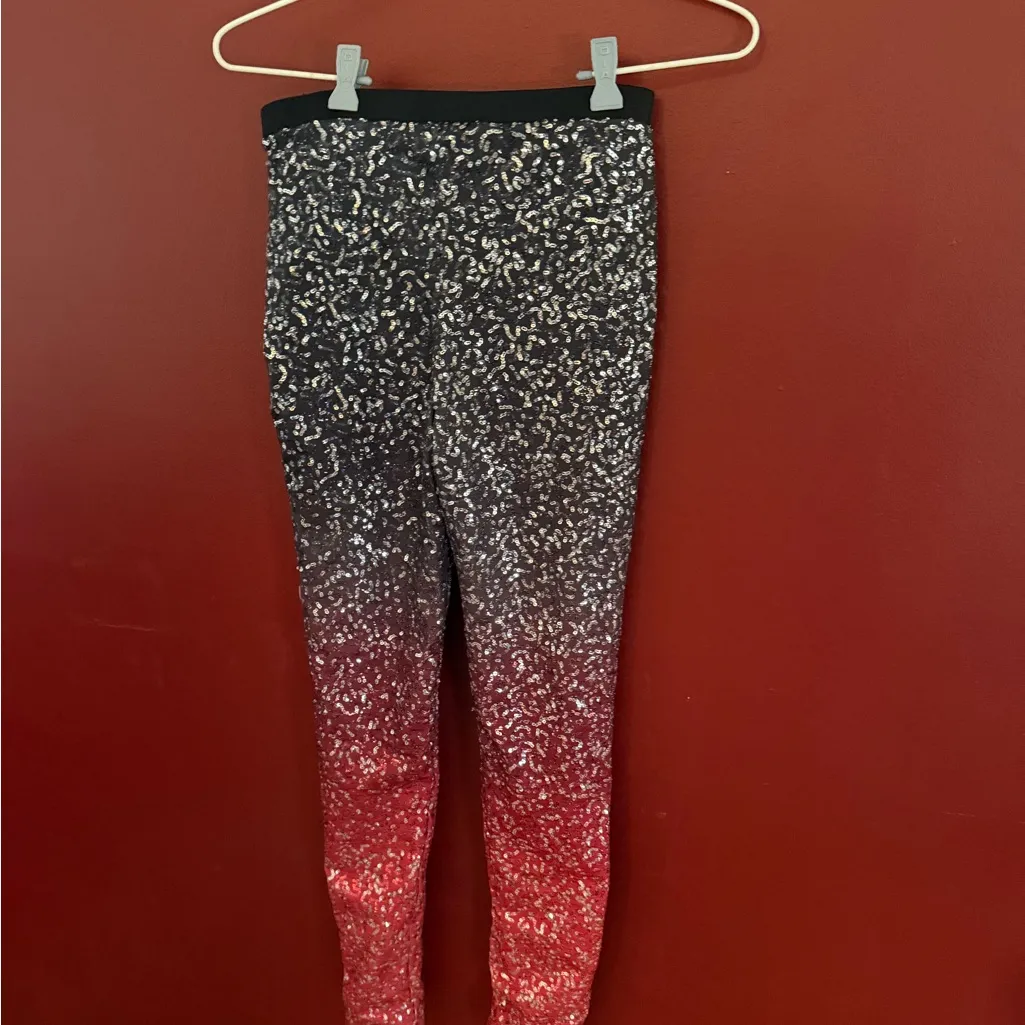 Festival Sequin ombré leggings Red Size XS - Image 2