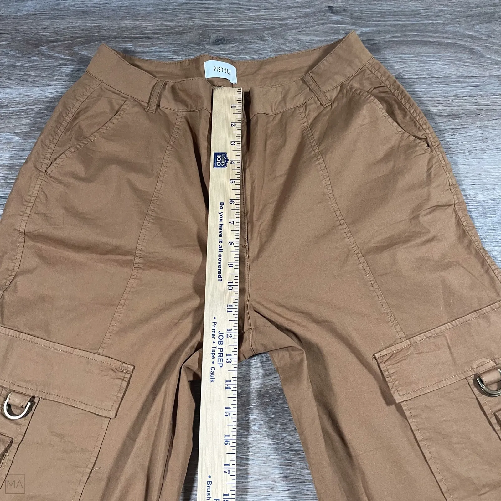 Pistola Women's Pants Cargo Belted Utility Relaxed Buckle Tabs Revolve 28 Brown - Image 5