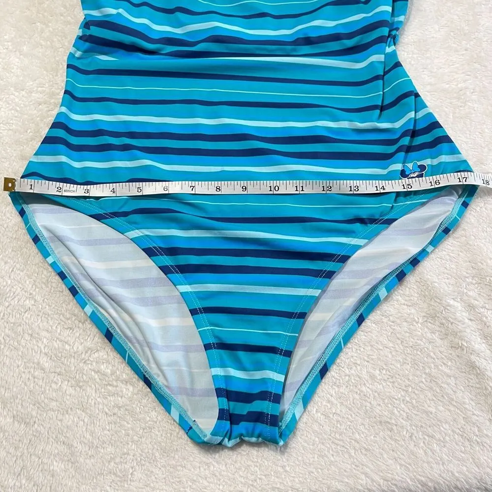 Disney Minnie Mouse Striped Swimsuit Womens Sz XL Blue Adjustable‎ Straps UPF 50 - Image 10