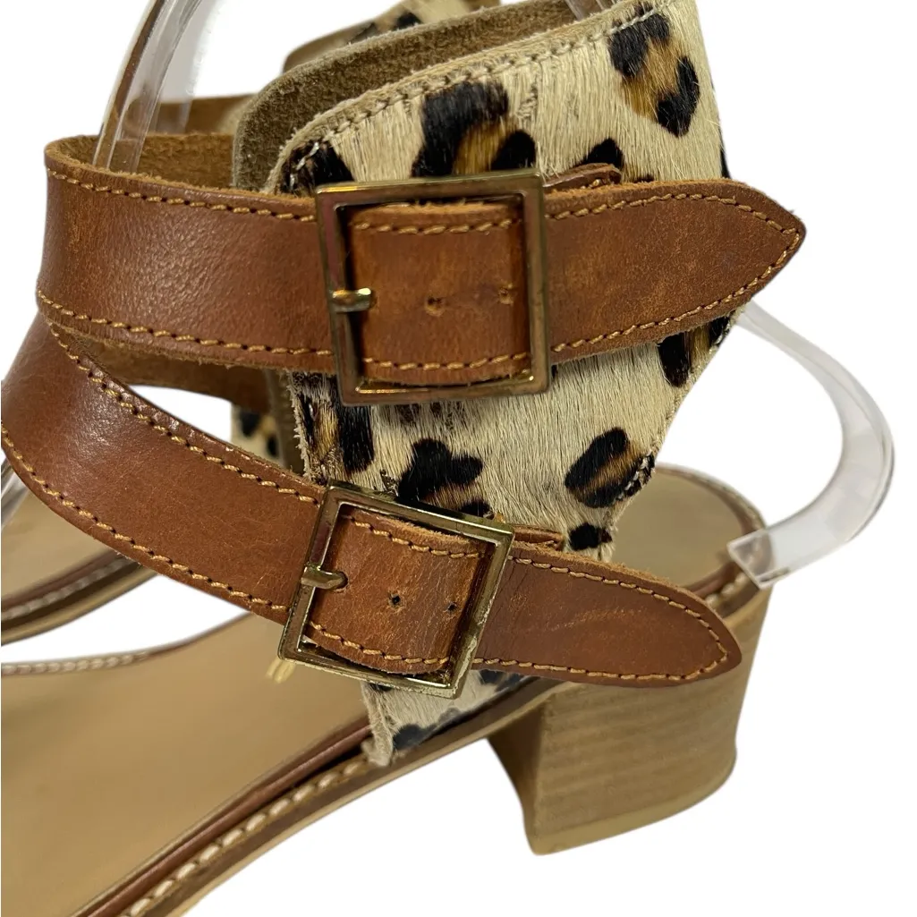 Matisse Orin Brown Leather Leopard Block Heel Sandals – Size 9M - Image 4