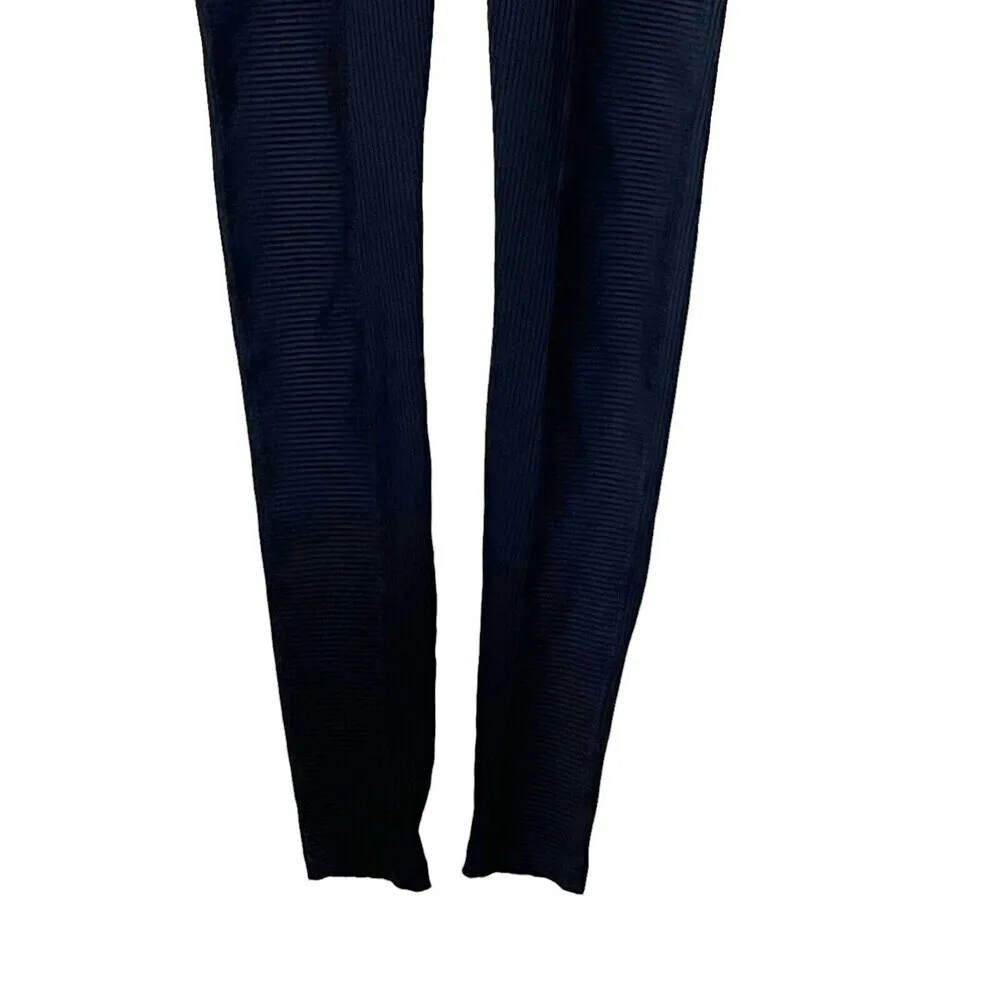 Years Of Ours Ribbed High Leggings Black Stretch Knit Women’s Size Small Yoga - Image 4
