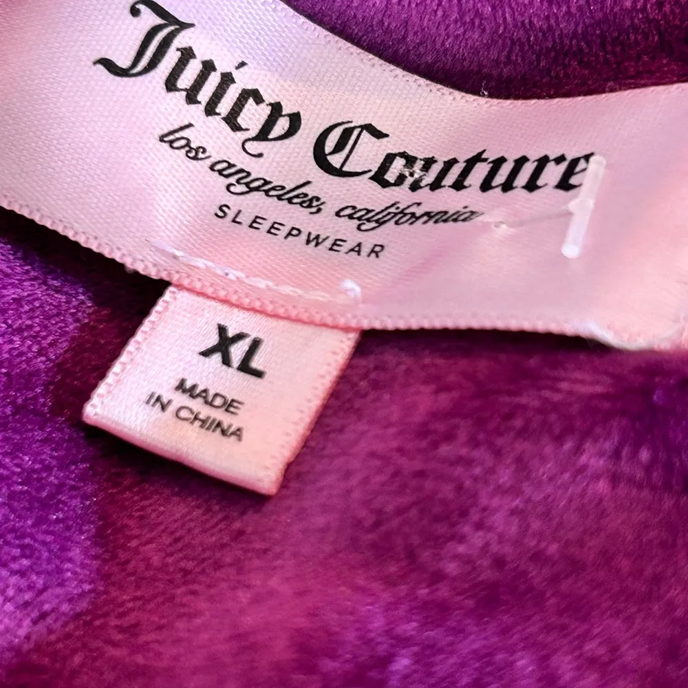Juicy Couture Purple Velour Crew Neck Sweatshirt Womens Size XL Rhinestones Y2K - Image 4