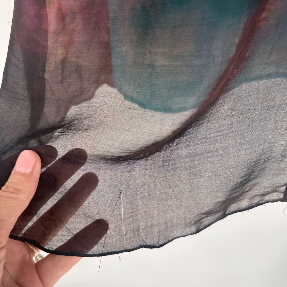 90’s Whimsical Butterfly‎ Silk Sheer Overlay FairyCore Dress Ethereal Medium Blue - Image 14