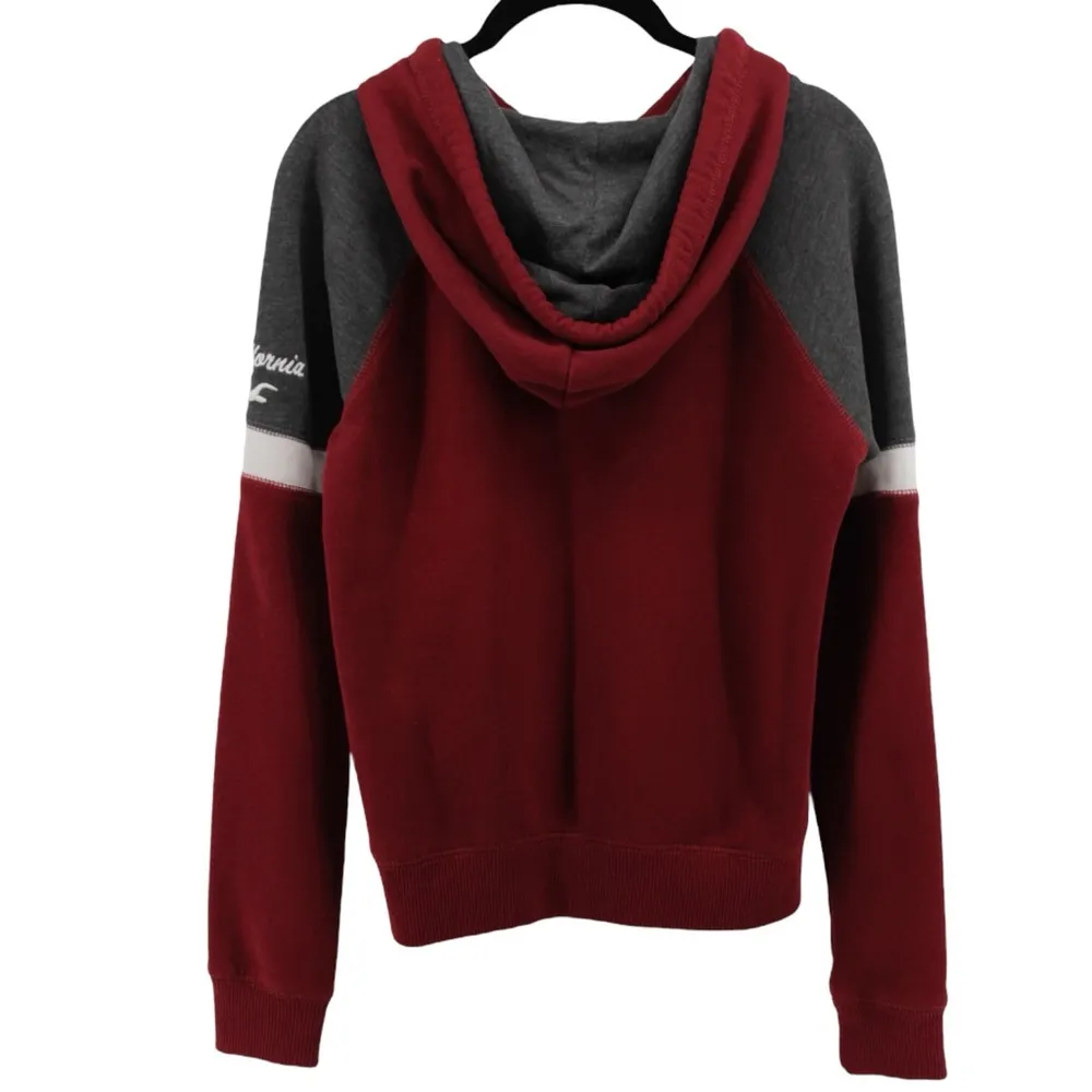 Hollister Y2K Spellout Zipper Hooded Jacket Academia College Size M - Image 4