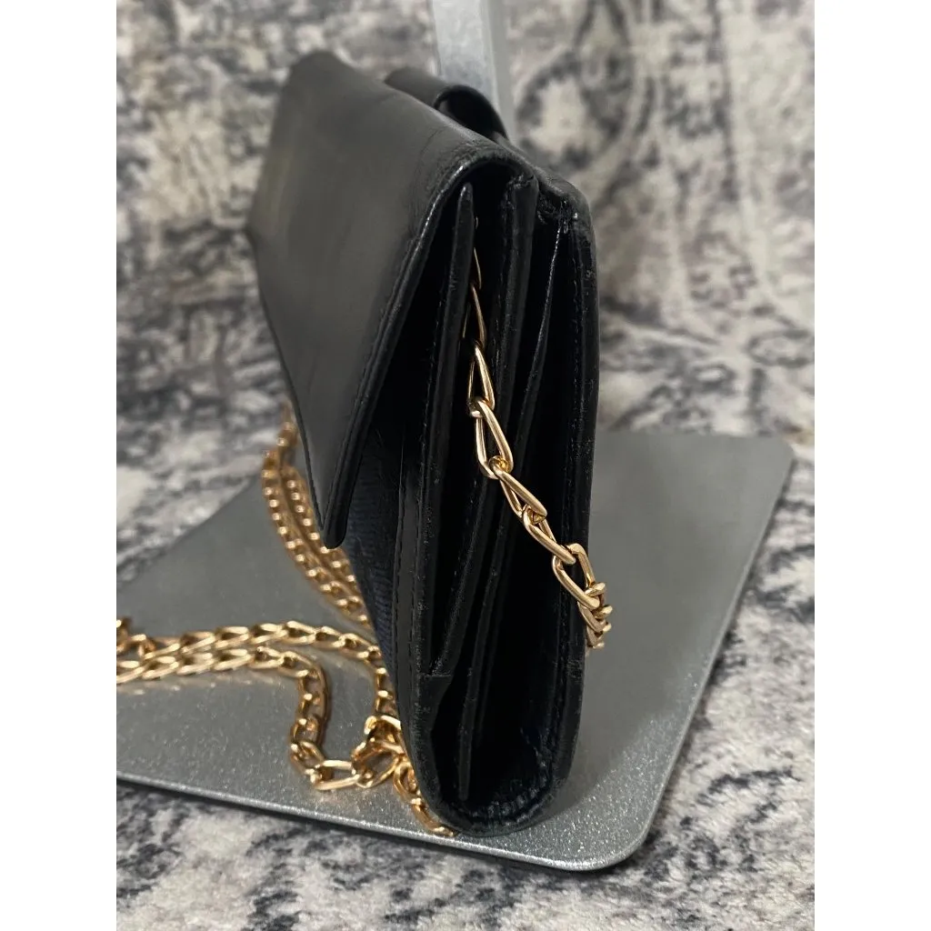 Gucci Monogram Guccissima Canvas Leather Wallet in Black with Chain Strap - Image 4