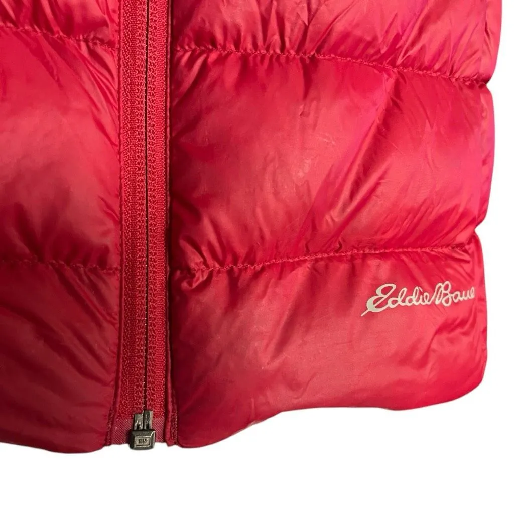 Womens Eddie Bauer Outdoor Thin Line Cranberry Red Down Puffer Vest - Sz S - Image 3