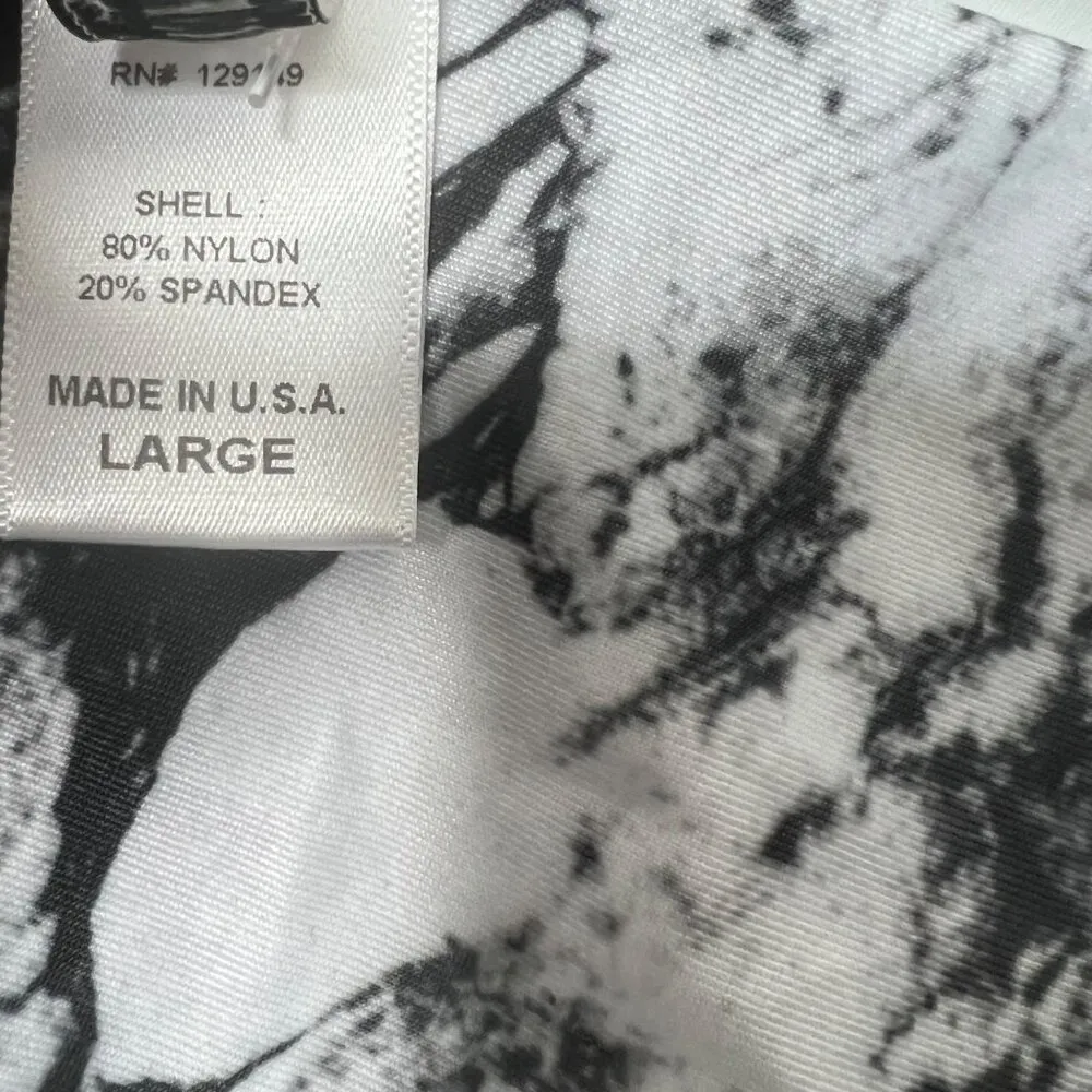 Dippin Daisys Bikini Size L Marble Tie Dye Black White Knot High Rise Cheeky NWT Size L - Image 7