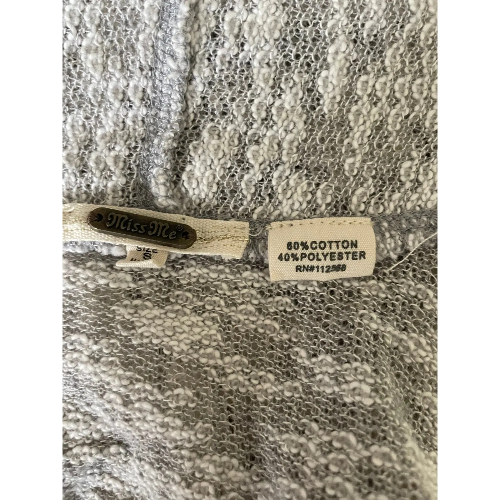 Miss Me Women Cardigan S Mixed Media Crochet Waterfall Open Front Cottage‎ Boho - Image 2