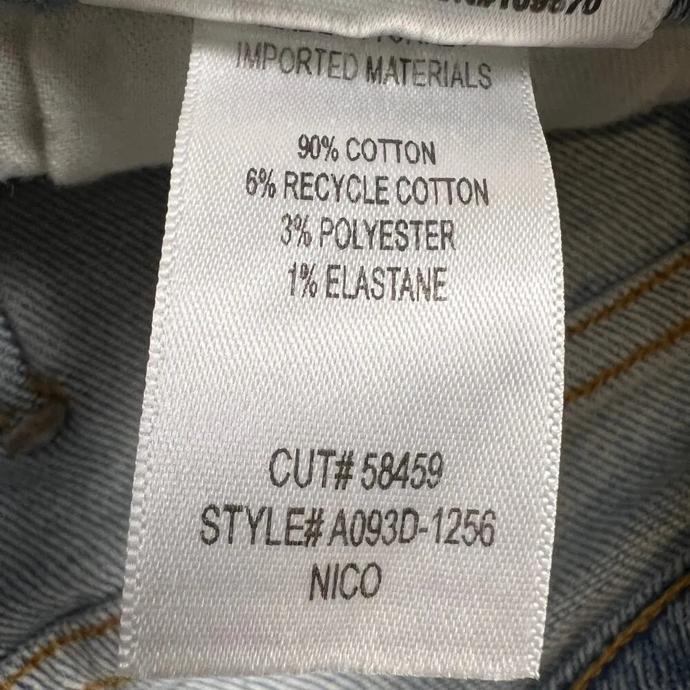 Agolde Nico High Rise Slim Jeans Button Fly Light Distressing Med Wash Size 25 - Image 11