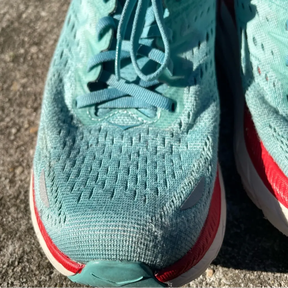 HOKA ONE ONE Womens Clifton 8 Mesh Aquarelle Eggshell Blue Running Shoes Size 7.5 - Image 5