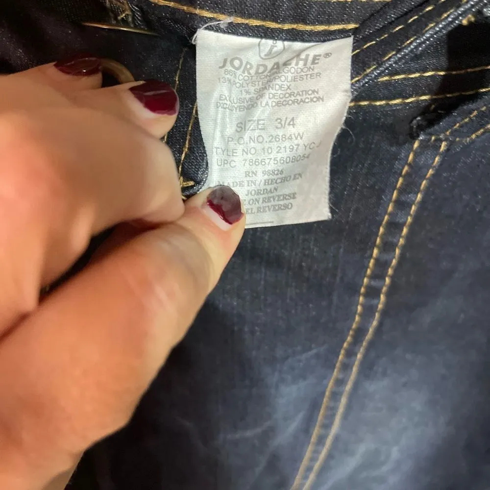 Vintage Jordache Lo Rise Stretch Jean 3/4  Distressed - Image 14