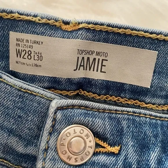 Topshop jamie jeans in mid blue‎ - Image 6