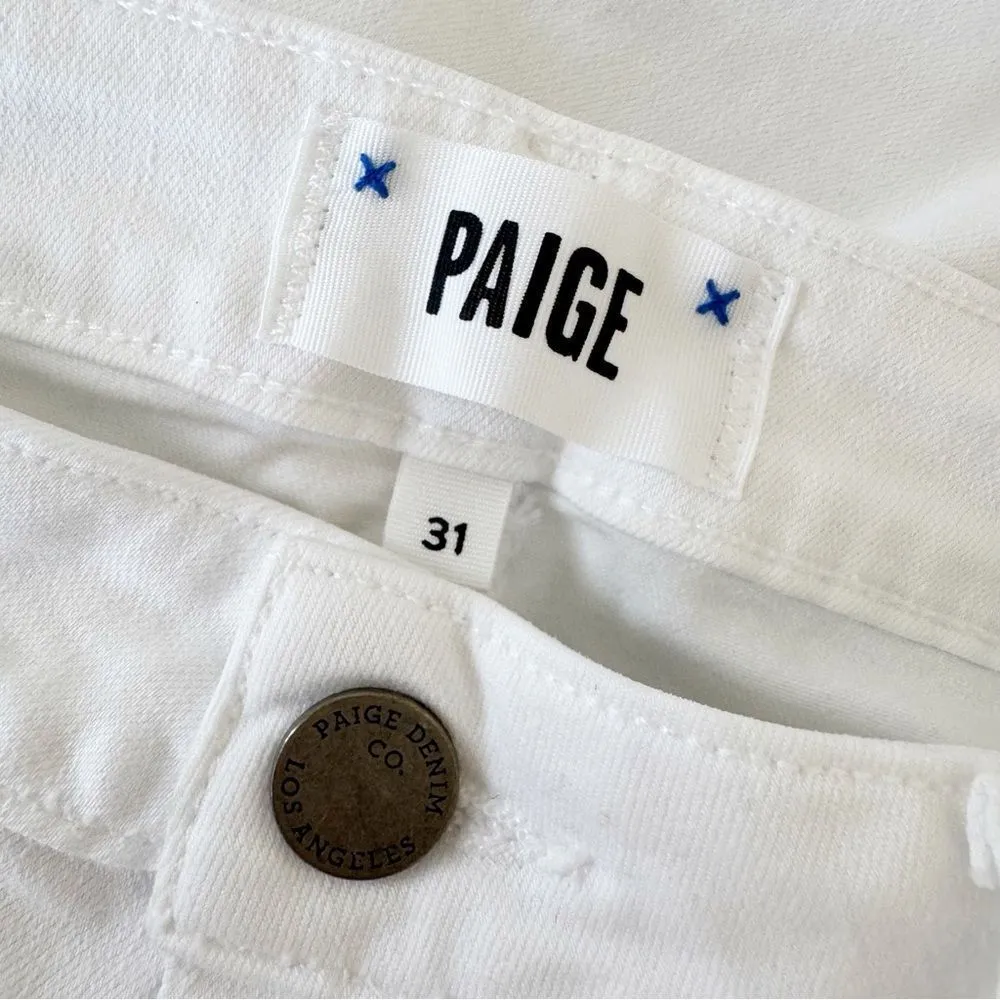 PAIGE Jacqueline High Rise Straight Leg Jeans in White Size 31 - Image 8