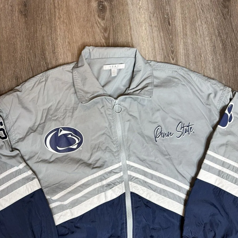 Women's WEAR by Erin Andrews Gray Penn State Nittany Lions Vintage Zip Up Jacket Size L - Image 2
