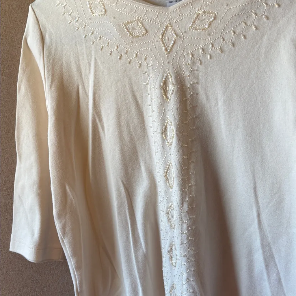 Bonworth Cream Embellished Blouse xs - Image 2