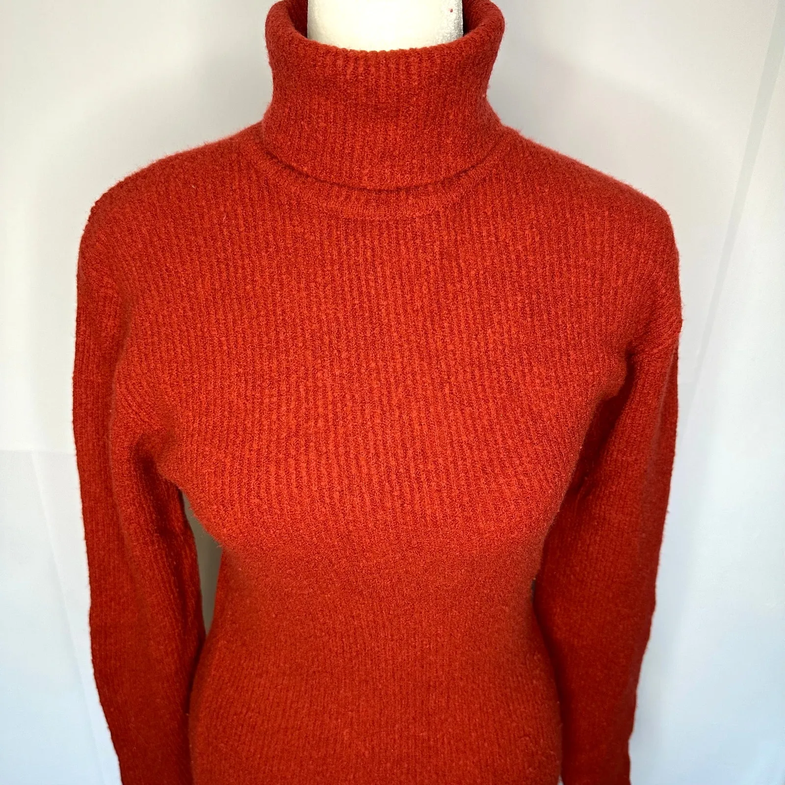 Karl Lagerfeld Cashmere Blend Small Red Turtleneck Sweater Women's Vintage - Image 5