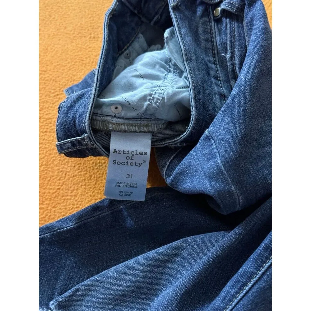 Articles Of Society Jeans Womens Blue Denim Skinny‎ Distressed Sz 31 - Image 4