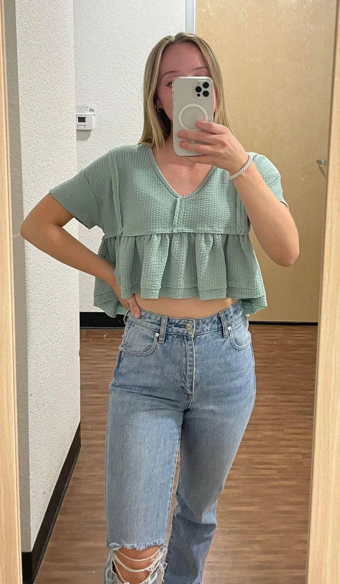 Altar'd State Green Babydoll Top - Image 2