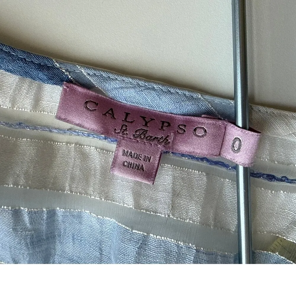 Calypso St. Barth Linen Blend Striped Maxi Cover-Up Size 0/ Small/ Medium - Image 6