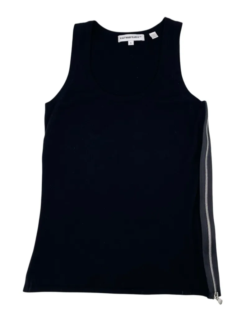Kaufman Franco 021 Side Zipper Merino Wool Sleeveless Sweater Black Small Y2K - Image 1