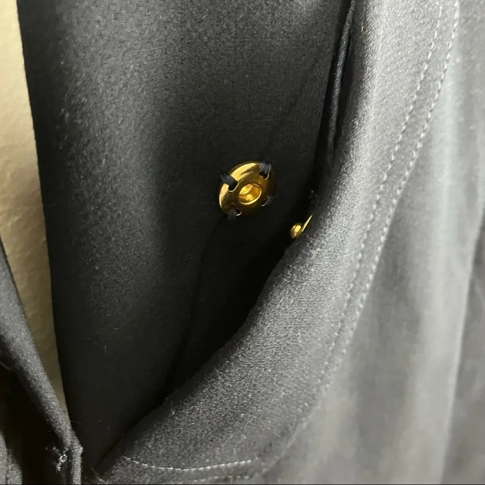 ELIZA J Navy Hidden Button Long Sleeves Lined Snap Pocket Closure Topper Jacket - Image 7