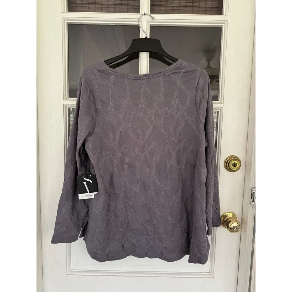 Simply Vera VERA WANG Long Sleeves TUNIC TOP Gray Sz 1X textured long sleeve - Image 7