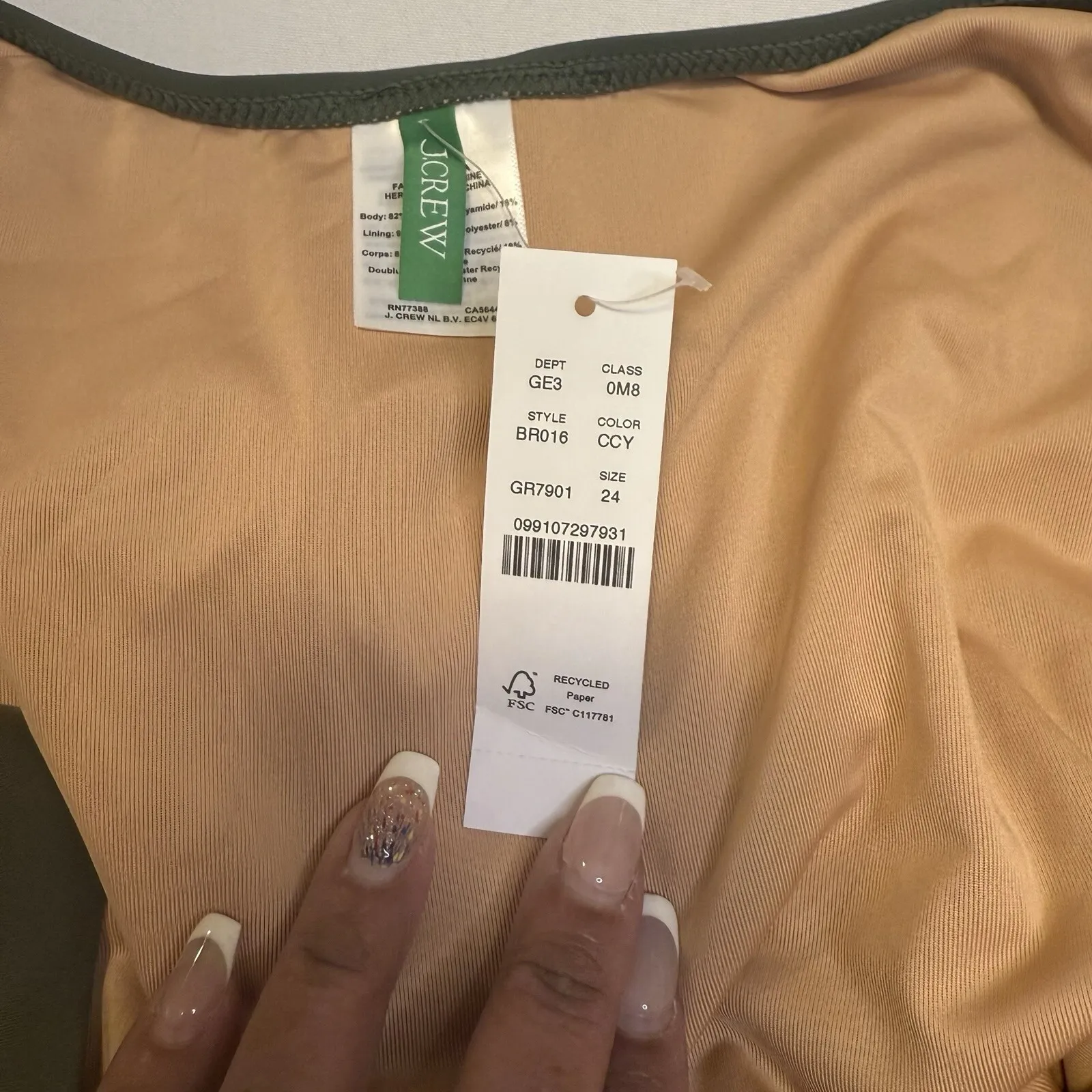 J Crew NEW One Piece Green Swimsuit Full Coverage Criss Cross Back Plus Size 24 - Image 10