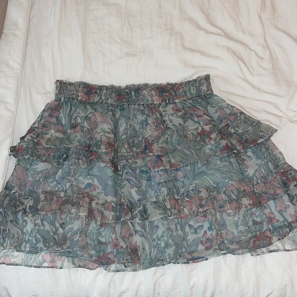 LoveShackFancy‎ Skirt Benicia Ruffle Mini in Mystical Foliage - Image 3