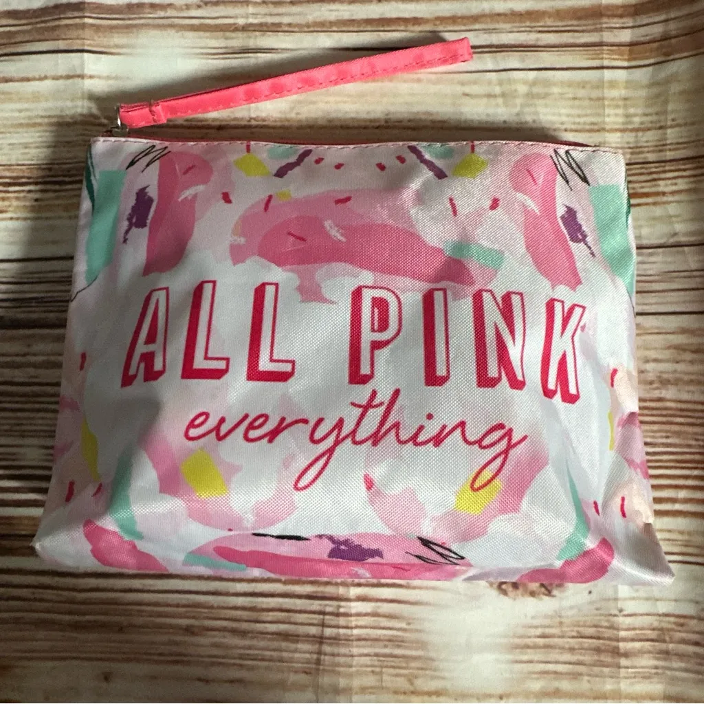 Unbranded All Pink Everything Nylon Makeup Bag White - Image 3