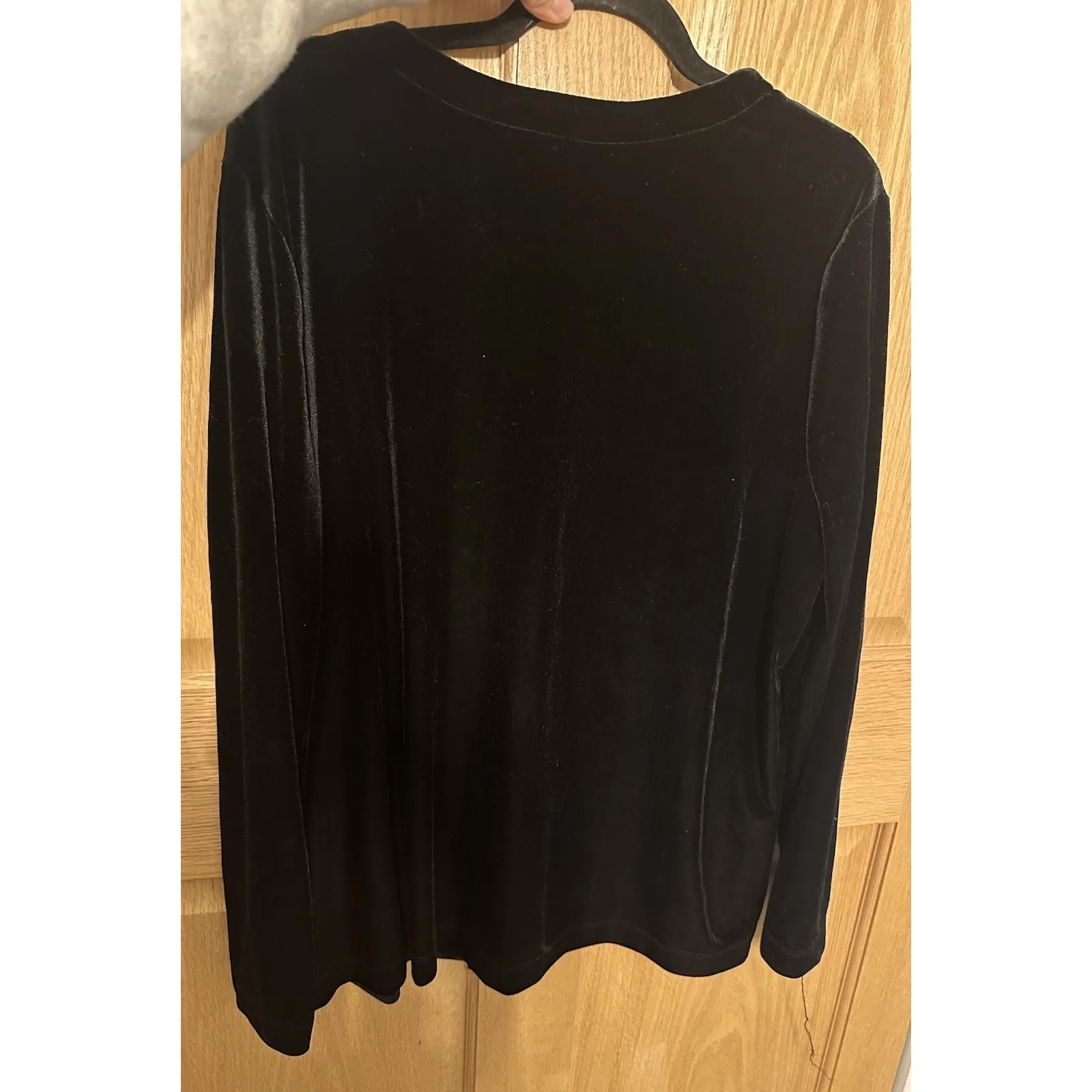 Vintage Velvet Black Cardigan Top Gemstone Accent WhiteStag Holiday Gothic XL - Image 2