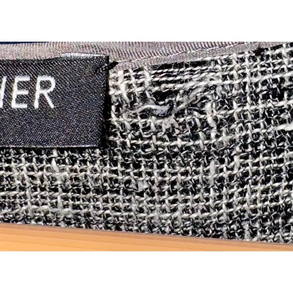 Eileen Fisher Linen Blend Silk Trim Longline Open Cardigan Womens PETITE Medium - Image 11