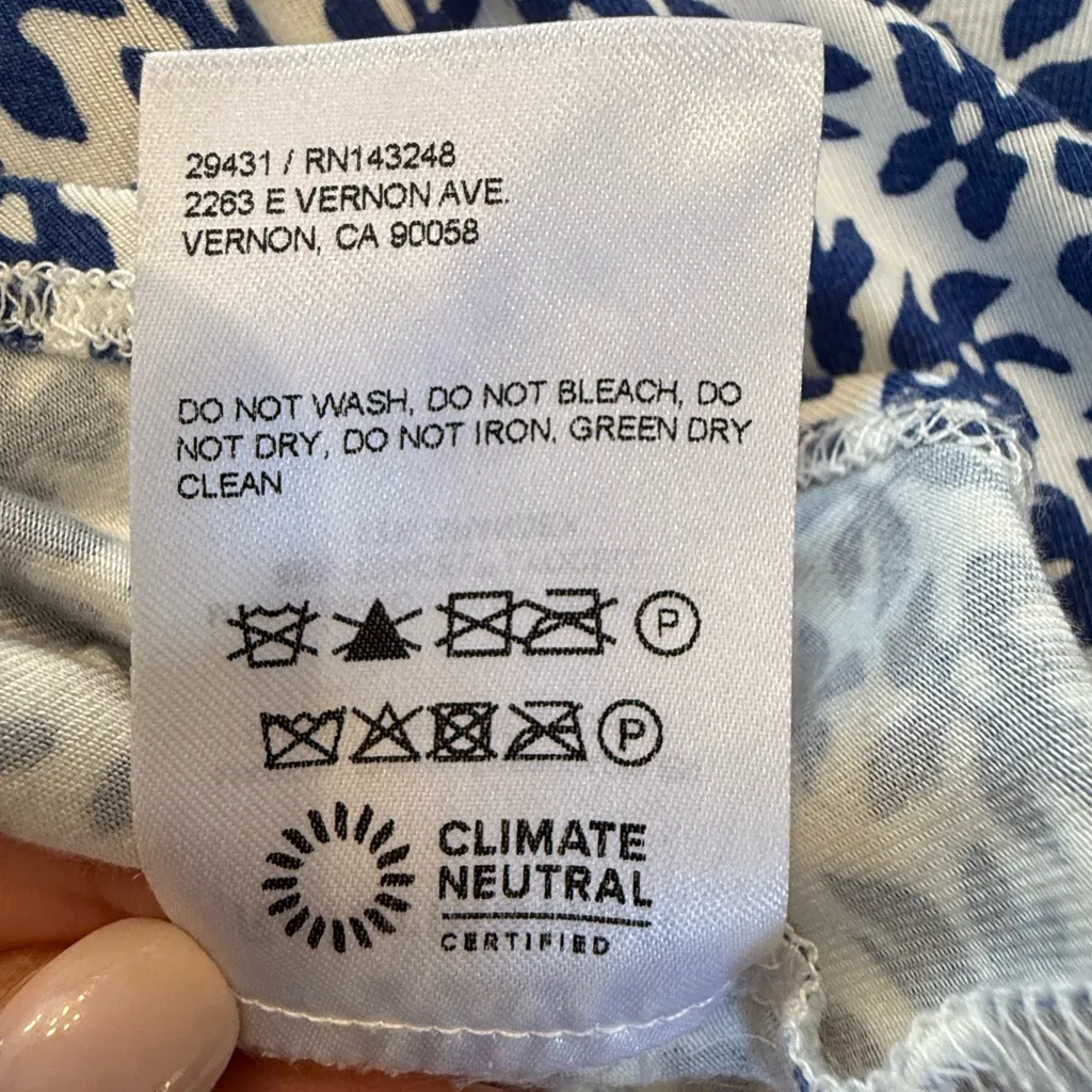 REFORMATION Rika Knit 2 Piece Set Bombay Blue/White Floral Stretch Rare Size XS - Image 13