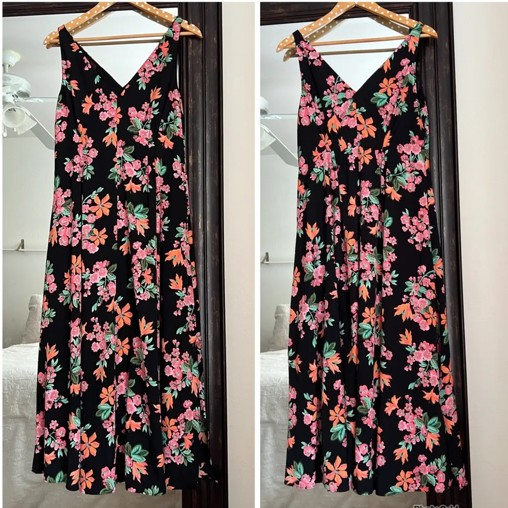 Ann Taylor Capri Garden Midi Dress Wedding Guest Spring Size 6 - Image 2