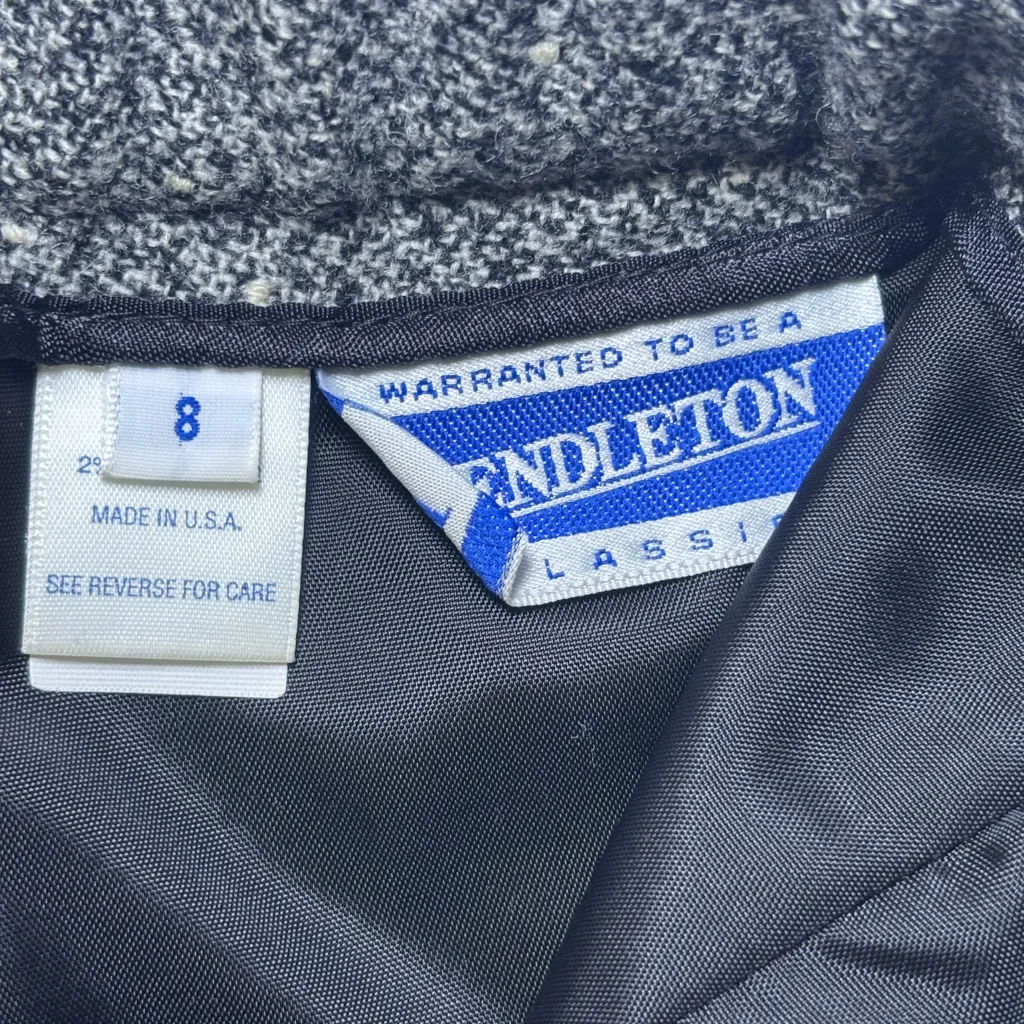 VTG Pendleton Skirt Suit Women Gray Wool Blazer Matching Skirt Size 8 Business - Image 13