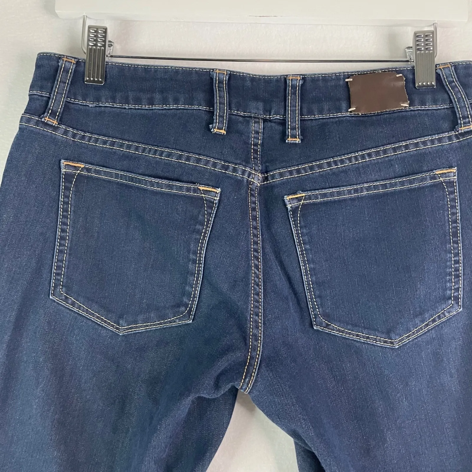 Banana Republic Curvy Boot Jeans Women's Dark Wash Denim‎ Raw Hem Size 27 EUC - Image 5