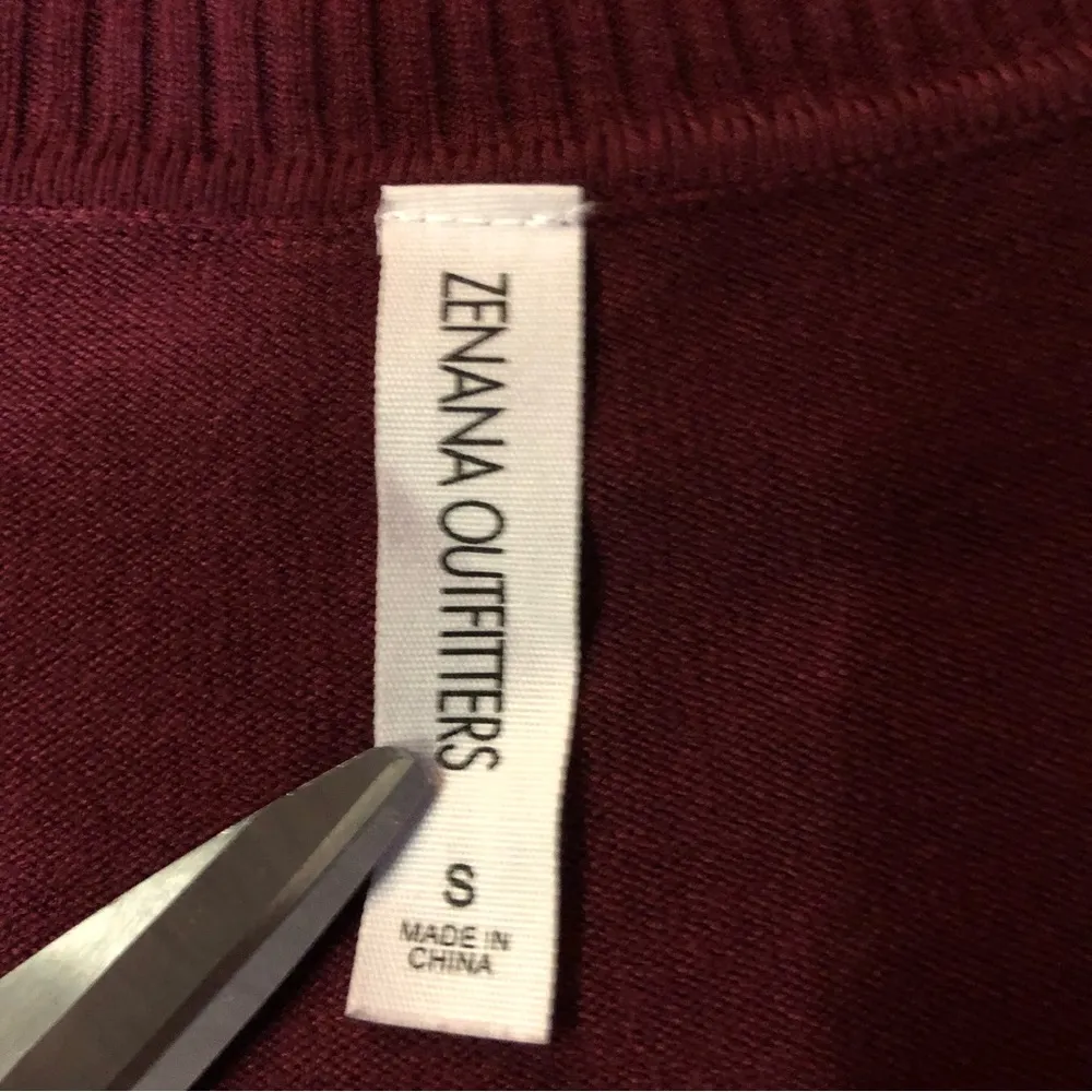 Zenana Outfitters Cardigan Sweater Womens S Used Burgundy - Image 7