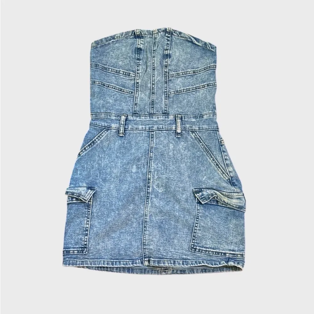 y2k Denim Mini Dress with Pockets - Image 4
