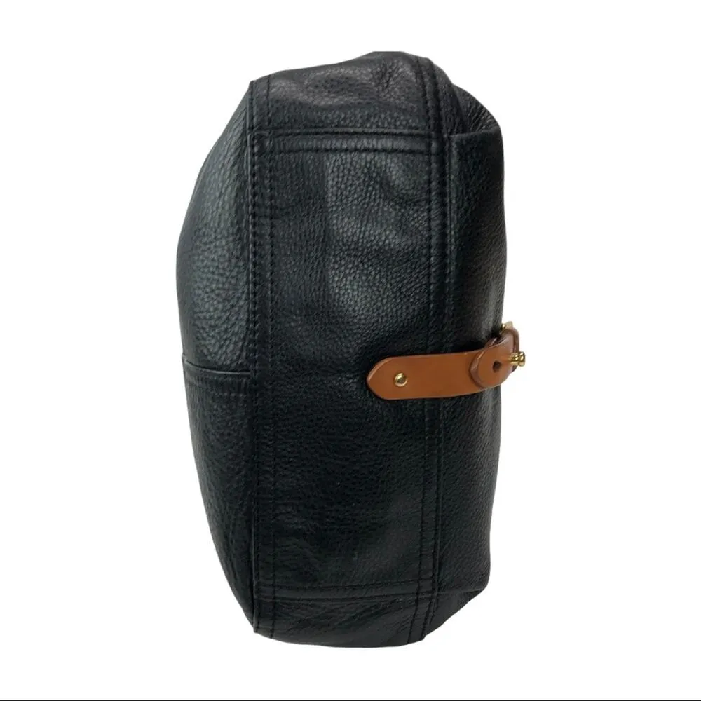 Lauren by Ralph Lauren "Asher" Hobo Black Tumbled Leather Shoulder Bag - Image 9