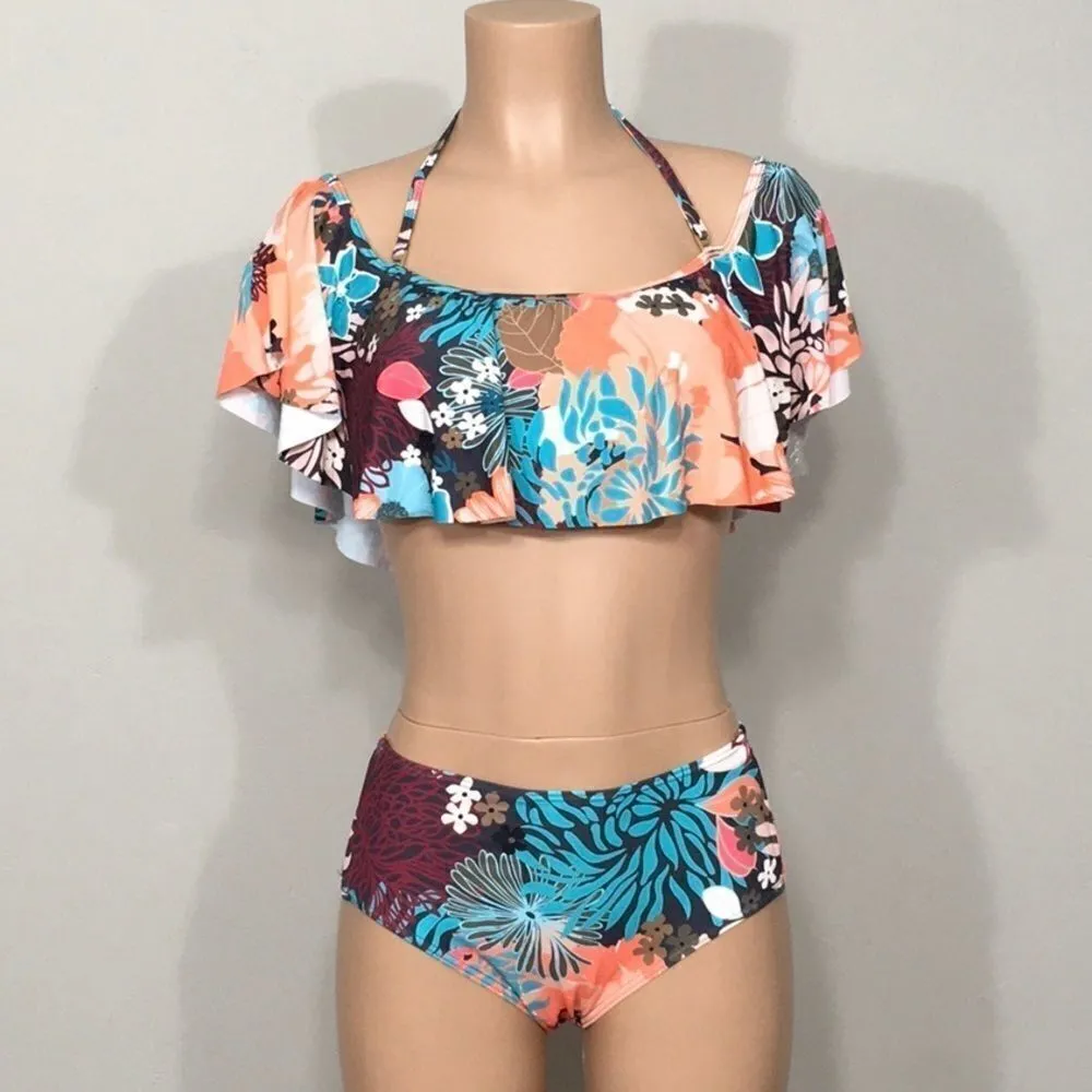 Vince Camuto Lagoon floral high waisted bikini. Large - Image 8