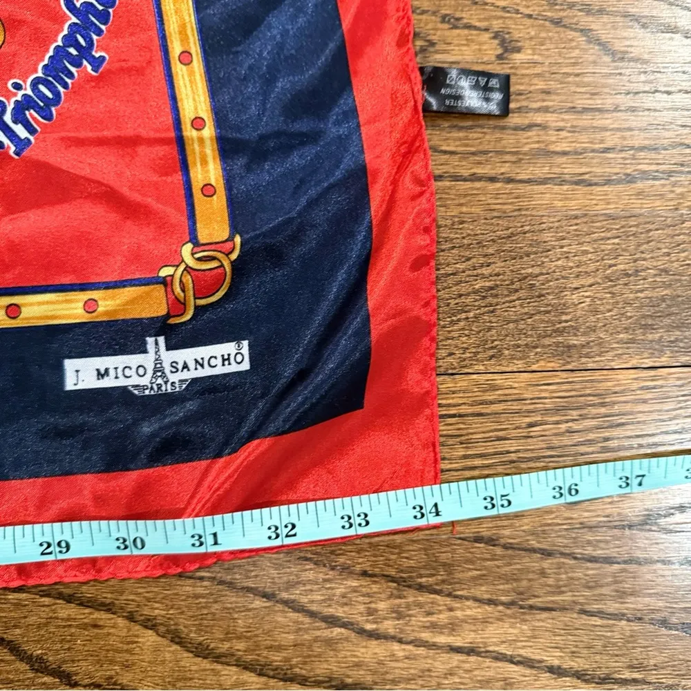 J Mico Sancho Paris Registered Red Design Scarf 34x 34 xx1055 Blue - Image 4