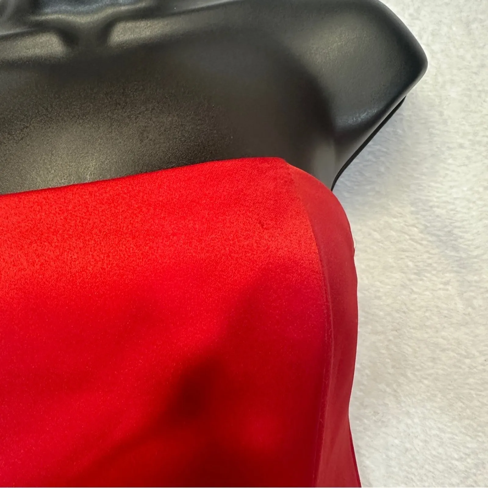 Vintage Gunne Sax Jessica McClintock Red Ruffle‎ Strapless Tulle Dress Size 1/2 - Image 9