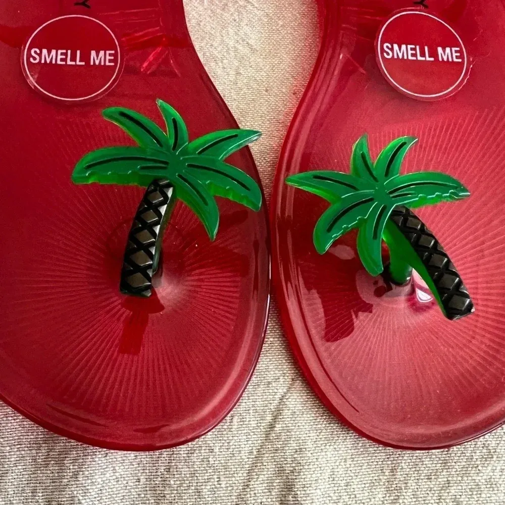 Katy Perry The Geli Sandal Red with Palm Tree NEW Size 6 - Image 3
