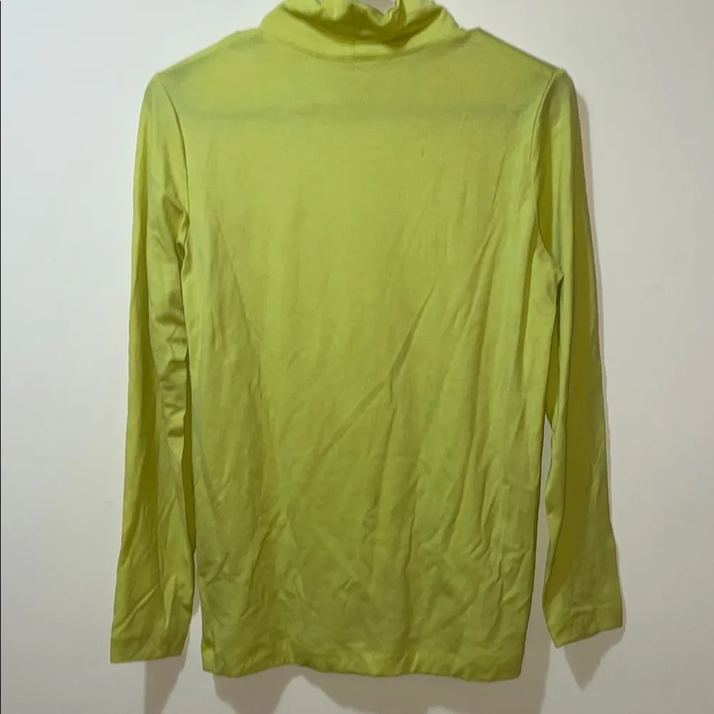 Women’s COS Mock Neck Wool Spandex Bright Yellow Long Sleeve Shirt - Image 5