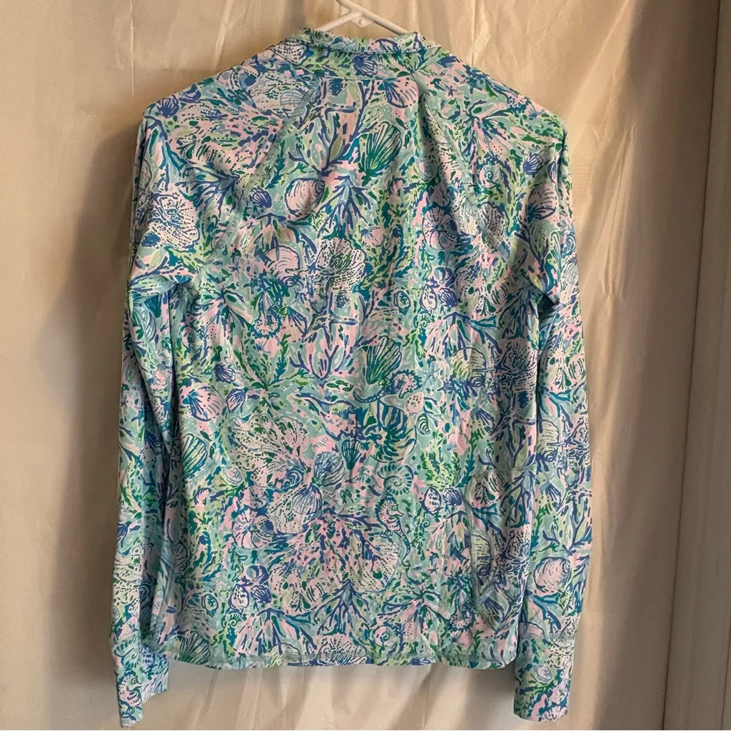 Lilly Pulitzer Pullover Sz XS UPF 50 Surf Blue Soleil It On Me Pullover Golf NWT - Image 3